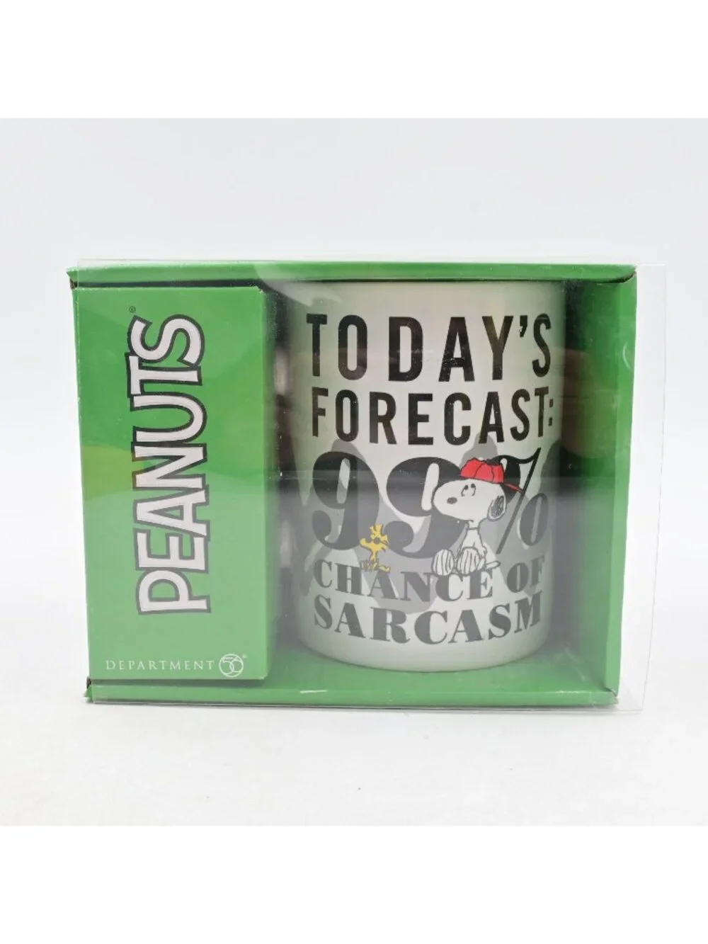 Department 56 Peanuts Snoopy 99% Chance of Sarcasm Mug Coffee Cup Boxed New